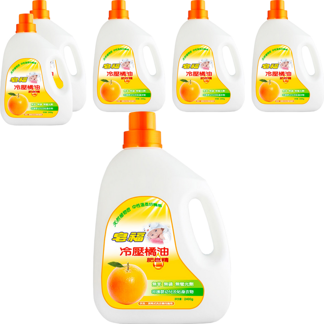皂福 冷壓橘油肥皂精, 2.4kg, 6桶