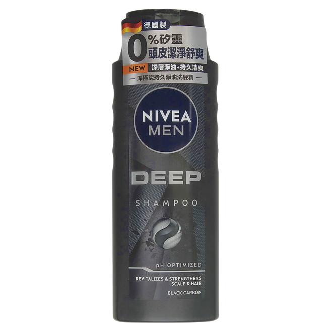 NIVEA 妮維雅 MEN 台灣公司貨 男士深極炭清新控油洗髮精 深層淨油 頭皮持久清爽, 400ml, 1瓶