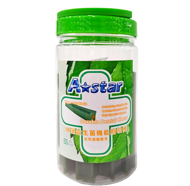 A star 健腸整胃機能耐咬棒 18週以上犬用, 綠藻益生菌, 560g, 1罐