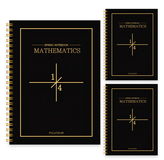 YOUNG ART Newtro 數學練習本 4分割 金黑色, 3個