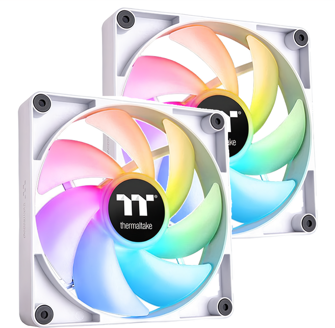 thermaltake 曜越 CT120 ARGB正轉模組化線材設計, CL-F153-PL12SW-A, 白色, 2個