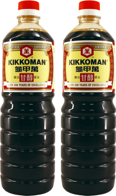 KIKKOMAN 龜甲萬 甘醇醬油, 1L, 2瓶