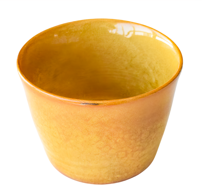 佐和陶瓷 茶釉貫入豬口杯 日本製 8.5 x 6.4cm 170ml, 黃色, 1個