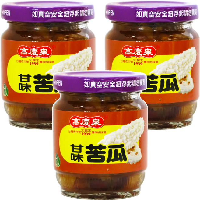 高慶泉 甘味苦瓜 經典醃漬苦瓜, 125g, 3罐