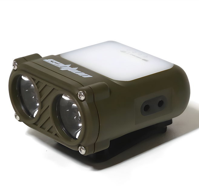 유니티23 충전식 터치리스 모션센서 캠핑 낚시 등산 멀티 헤드랜턴 콰트로2, 카키, 1개