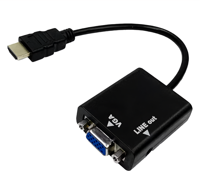 i-gota 愛購它 HDMI 轉 VGA 轉接線 音源輸出版 高清輸出 影音同步 3.5mm獨立音源輸出 即插即用, 1個