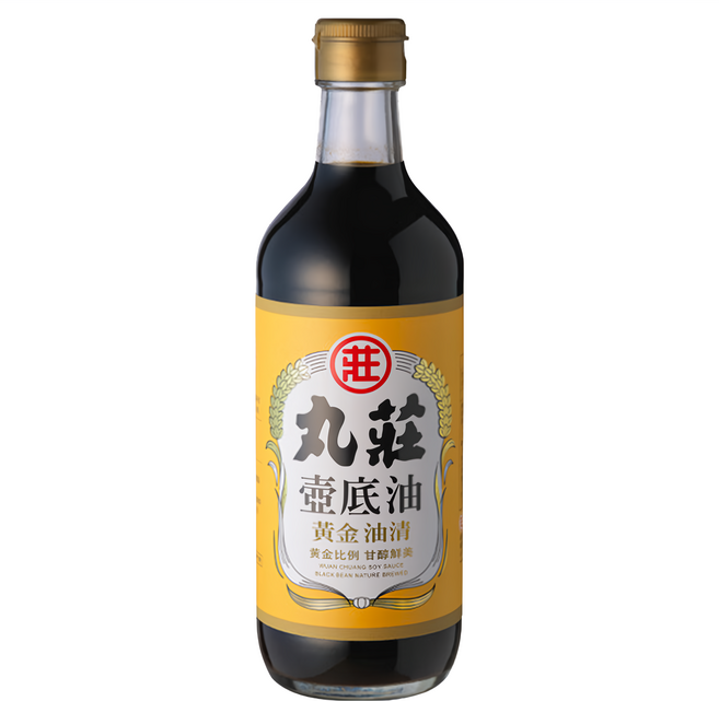 丸莊醬油 壺底油黃金油清 黃金比例 甘醇鮮美 黑豆釀造 450ml, 1瓶
