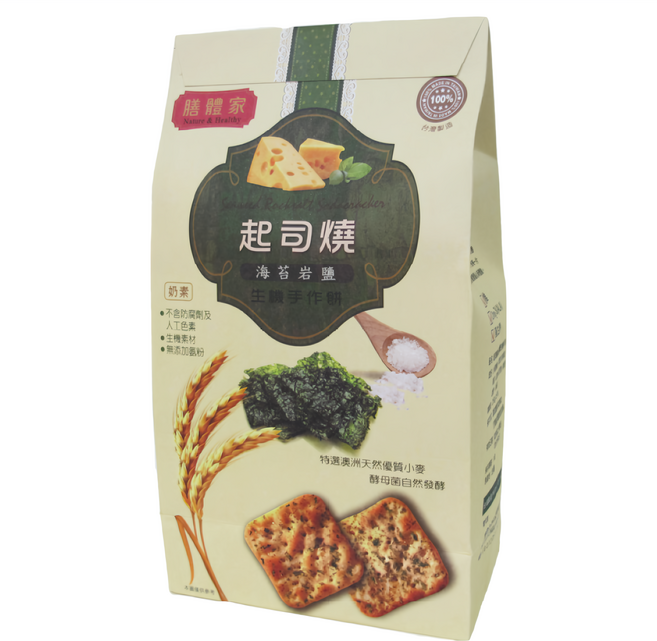 膳體家 起司燒生機手作餅 海苔岩鹽, 250g, 1包