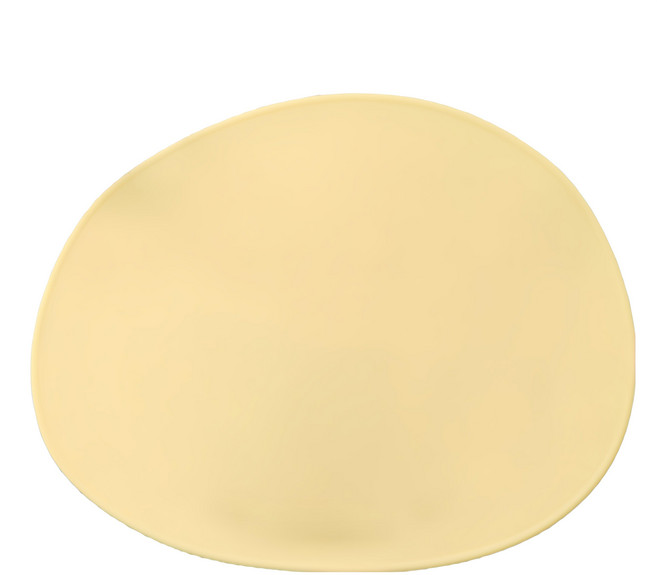 ade.l Big Pebble系列 矽膠餐墊, 407 x 320 x 1.8mm 邊緣凸起2.3mm, 淺黃色, 1個