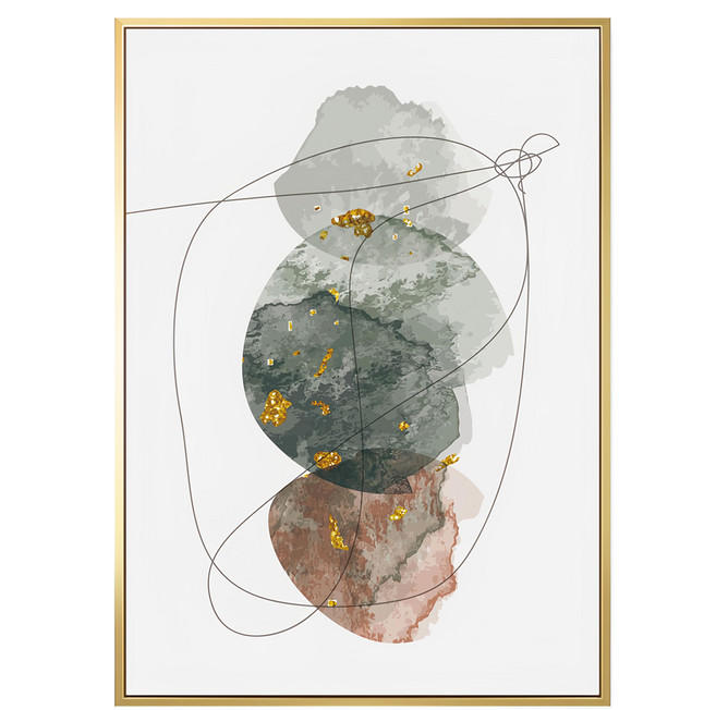 BOLUO GALLERY 菠蘿選畫所 幾何 灰拓印 掛畫 APGP4606G, 金色