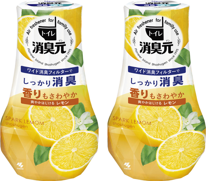 KOBAYASHI 小林製藥 消臭元 廁所芳香劑, 檸檬清香, 400ml, 2瓶
