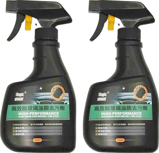 Magic shield 神盾 高效能玻璃油膜去污劑 400ml, 2瓶