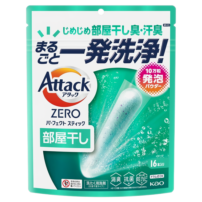 Attack ZERO 極效洗衣霸 室內晾乾型, 16支, 1袋