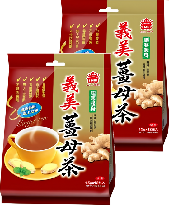 義美 薑母茶, 15g, 12包, 2袋