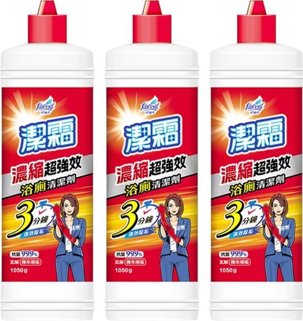 Farcent 花仙子 潔霜S濃縮浴廁清潔劑 淨白青蘋, 1.05kg, 3瓶