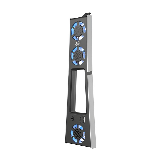 FlashFire 富雷迅 ps5 slim 炫光靜音散熱風扇ce, P703, 銀色 + 黑色, 1入