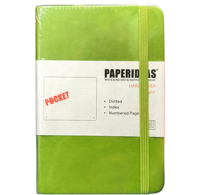 PAPERIDEAS A6 硬皮 188頁 點陣筆記本, 牛油果綠, 1本