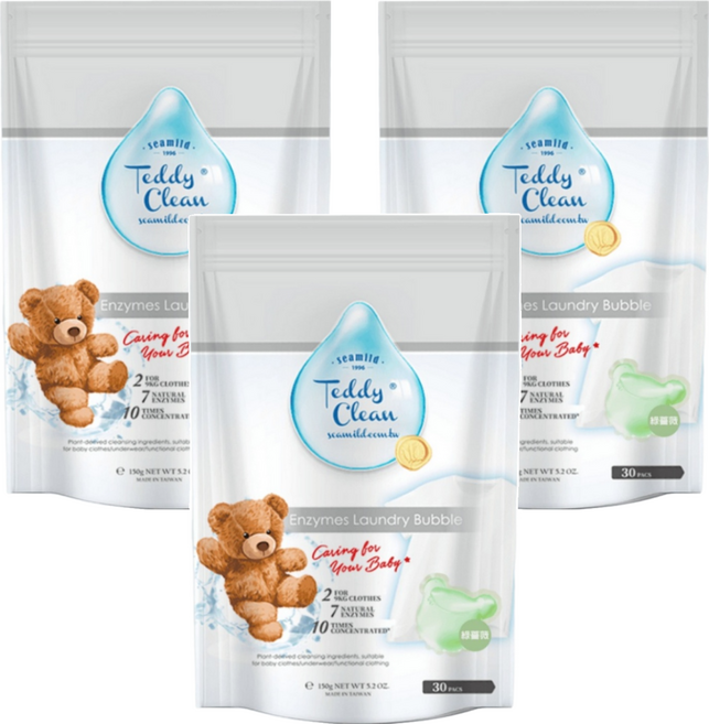 清淨海 純淨系列 植萃酵素洗衣膠囊 低水位用 綠薔薇, 30顆, 3袋