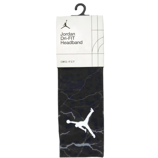 NIKE 耐吉 JORDAN 喬丹 FURY GRAPHIC Dri-FIT 運動頭帶, 黑灰白, 1條