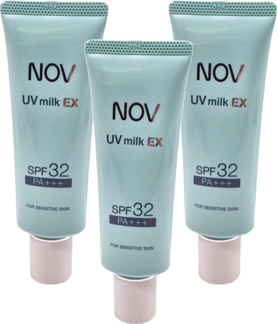 NOV 娜芙 防曬水凝乳增量版 SPF32 PA+++, 3條, 46g