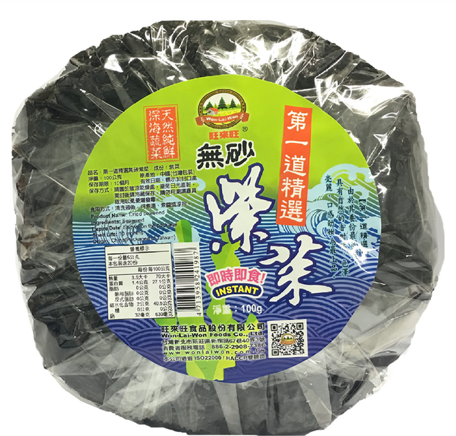 WON LAI WON 旺來旺 第一道精選無砂紫菜, 100g, 1包