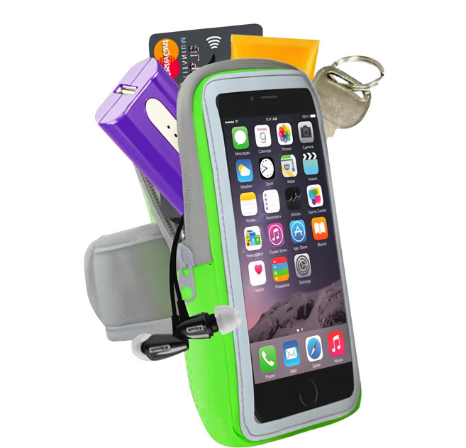 防水透氣排汗反光跑步自行車手機觸控雙層運動臂包 臂套 臂袋