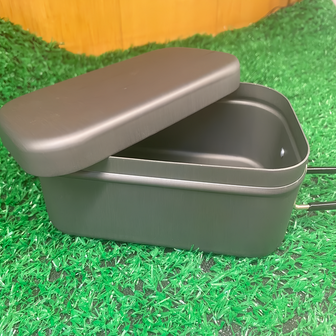 露營煮飯神器 便當神器 鋁製飯盒 日式飯盒 炊飯神器 野營 瑞典 CLS 飯盒 中 黑色 165g 800ml, 1個