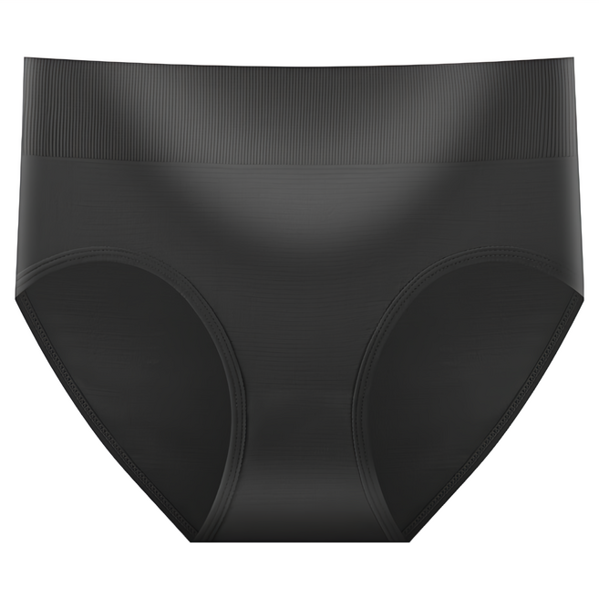 中腰收腹包臀內褲 雙層透氣底襠, 黑色, 1件