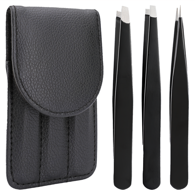 comet 高級鑷子3件組, 黑色, 1組