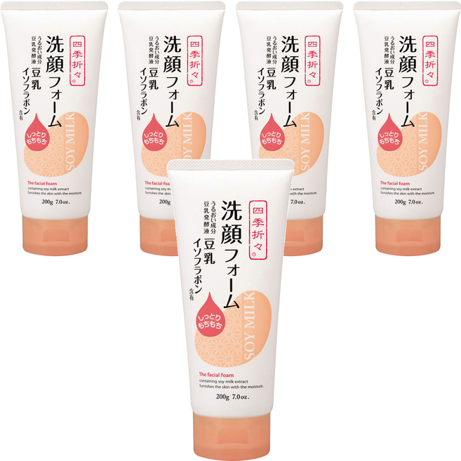 四季折々 豆乳保濕洗面乳, 200g, 5條