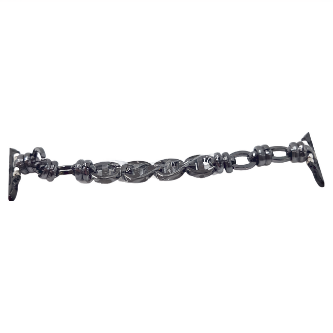 DAYA 摩登H格紋鎖扣式錶帶 Apple Watch, 摩登黑, 1條