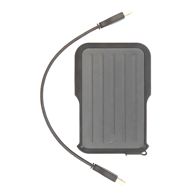 Silicon Power廣穎電通 Armor A66 1TB軍規防震防水外接硬碟 USB 3.2, 1TB, 灰色, 1個