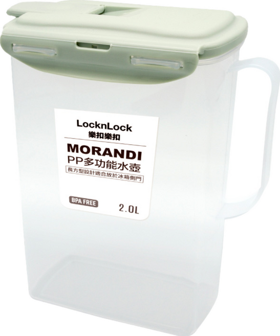 LocknLock 樂扣樂扣 PP多功能水壺 B2C12, 莫蘭迪綠, 2L, 1個
