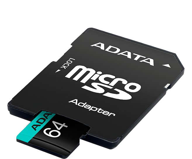 ADATA 威剛 microSDXC 記憶卡 附轉卡 UHS-I U3 A2 V30 AUSDX64GUI3V30SA2-RA1, 64GB, 1組