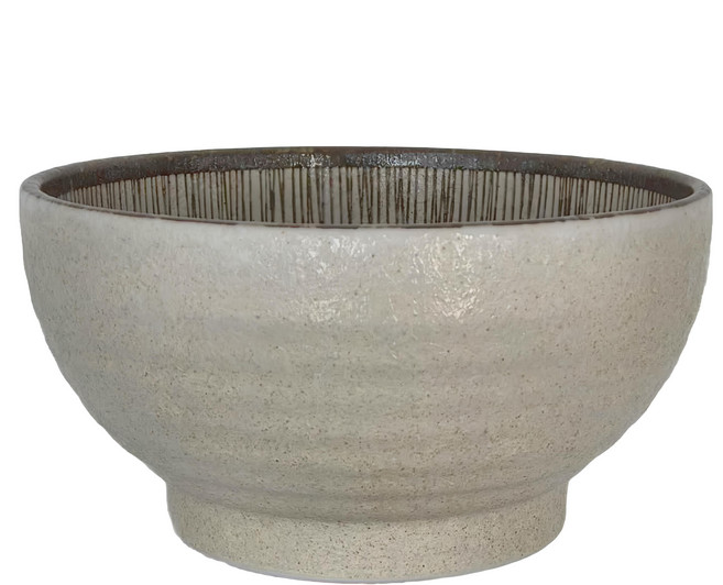 日本製 茶釉十草釜上井, 米白 + 棕色, 1個