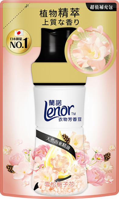 Lenor 蘭諾 衣物芳香豆 雪松梔子花 補充包, 1包, 440ml