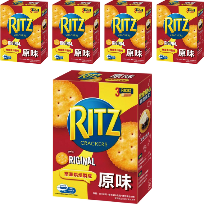 RITZ 麗滋 餅乾 原味 3條, 300g, 5盒