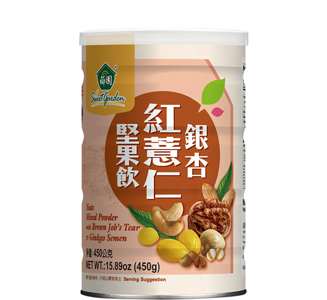 薌園 銀杏紅薏仁堅果飲 多種穀物 膳食纖維, 450g, 1罐