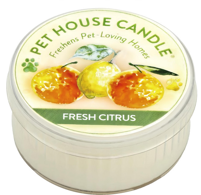 PET HOUSE 室內除臭寵物香氛蠟燭 新鮮柑橘 內容物43g, 60g, 1罐