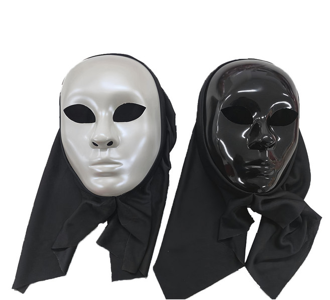 PARTY 09 高級歌劇頭套面具, 2入, 珍珠白+黑色