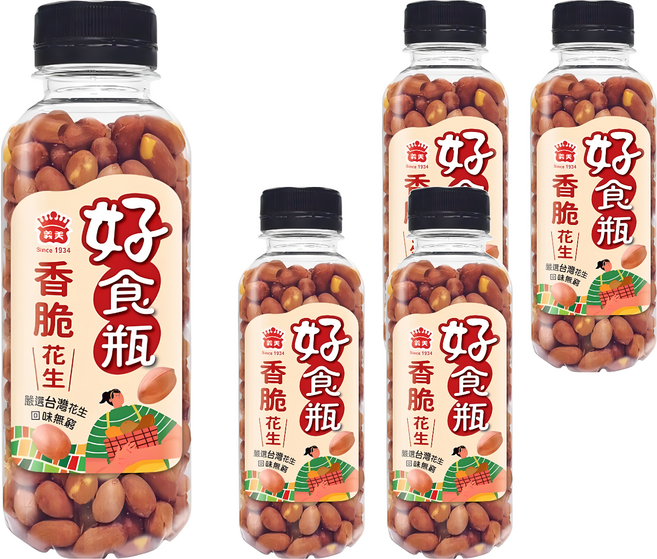 義美 好食瓶 香脆花生, 230g, 5瓶