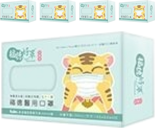 fuder 福德好罩 兒童平面醫療口罩 未滅菌 14.5 x 9.5cm 大童, 30片, 低調黑, 5盒