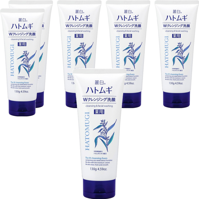 KUMANO 熊野油脂 麗白薏仁洗卸兩用洗面乳, 130g, 6條