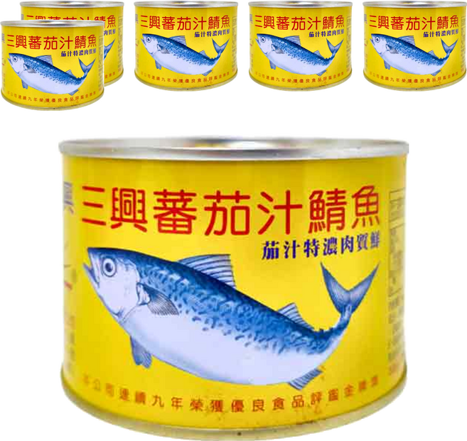 三興 番茄汁鯖魚, 6罐, 445g