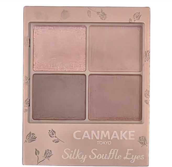 CANMAKE 舒芙蕾霧面四色眼影, M06 精緻灰粉, 1個