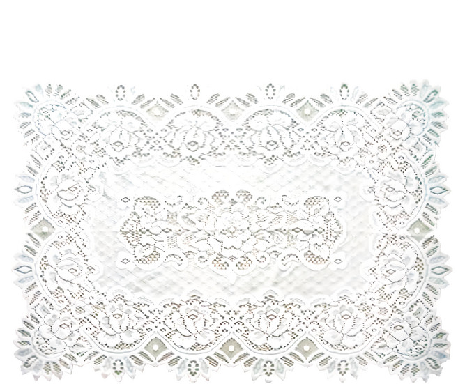 格蘭紗桌巾, 白色, 90 x 60cm, 1個