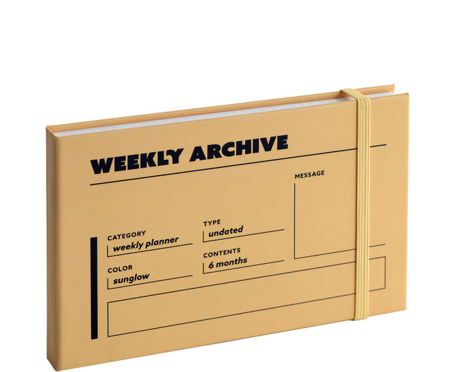 ICONIC 週記檔案萬年曆手帳 6個月, 黃色, 1組