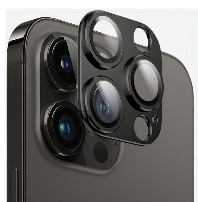 STAR 訊鋒科技 智慧型手機 鏡頭保護貼 iPhone 13 Pro 航太鋁 鋁矽酸鹽玻璃 9H 高清透明 黑色 1組