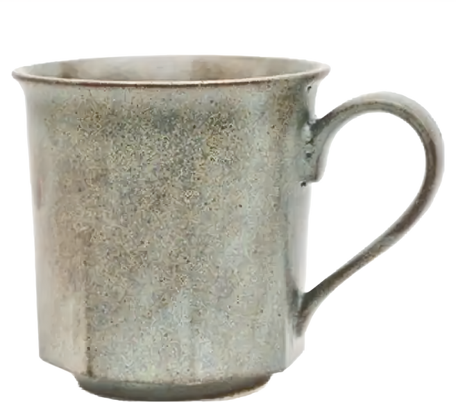 CHIPS mug. 美濃燒 Ancient Pottery 古董風 八角馬克杯 330ml, 灰色, 1個
