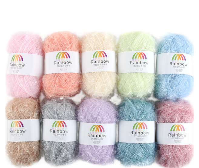 mamaknit 10色彩虹菜瓜布編織線, C款, 1組